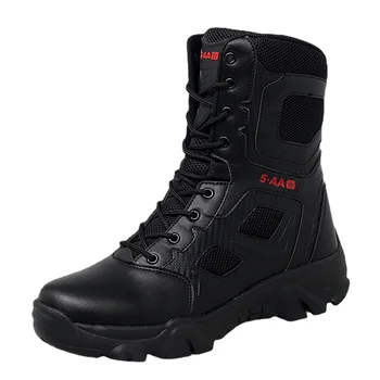 Мъжки Тактически военни обувки, Мъжки Ежедневни обувки, Кожени Армейските обувки SWAT, Мотоциклетни Армейските обувки, Черни Botas Militares Hombre