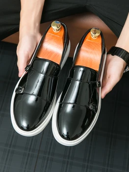 Мъжки ежедневни обувки дантела, Модни оригинални ежедневни маркови мъжки обувки на равна подметка, Лятна удобна парусиновая обувки Тенис Masculino