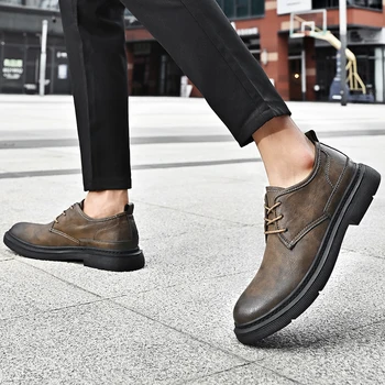 Мъжки обувки големи размери, бизнес и ежедневни мъжки обувки с остри пръсти, официалната обувки за сватба, класически мъжки модел обувки без обков от черна кожа