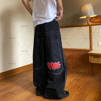 Мъжки панталони-карго за бягане в американски стил y2k в стил хип-хоп с писмото принтом Harajuku, модни панталони-карго за мъже