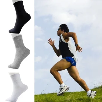 Мъжки спортни чорапи, Зимни Топли Ежедневни Меки Памучни спортни чорапи За Бягане на открито, колоездене, Ски чорапи