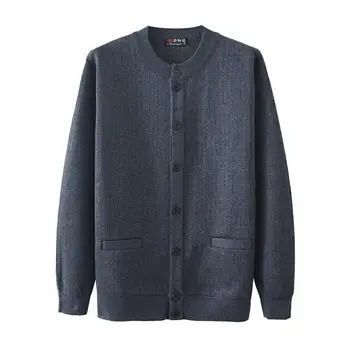 Нов вълнен жилетка, ежедневни блузи с кръгла яка, мъжко палто от чисто трикотаж, есенно-зимна младежка универсална топло мъжко яке A41
