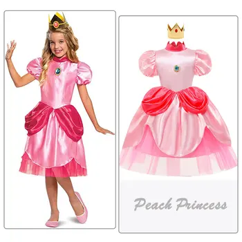 Нова пола Принцеса за cosplay за момичета, детски рокля с ръкави-на мехура рокля за изпълнения на сцената