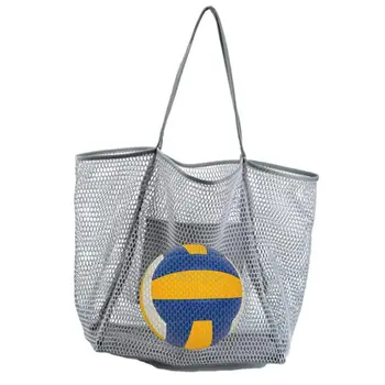 Плажната окото чантата е Много голяма плажна чанта Mesh bag-тоут за плаж Сгъваема Окото плажна чанта-тоут за играчки и кърпи
