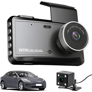 Предна и задна камера, Автомобилен Видеорекордер, Автомобилен Видеорекордер, Черна кутия на автомобила, Full HD 1080P, Рецепционист за нощно виждане за водача