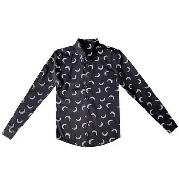 Пролет-есен мъжка риза с дълъг ръкав, модерен красив топ с принтом, Модни корейски плътно прилепнали ризи и блузи
