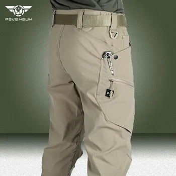 Пролетно-есенни панталони-карго, мъжки военни водоустойчив тактически панталони с много джобове, dr. износоустойчиви работни панталони Rip-Stop