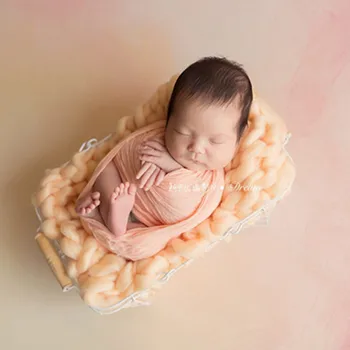 Реквизит за снимки на новородени Мат Бебешки Аксесоари Художествено Оплетка одеяло Принадлежности и аксесоари за студийната фотография Фоново одеяло