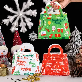 Сгъваема чанта-тоут в коледната тема, Празнични Коледни Торбички тоут, Сгъваеми Коледни Елементи с Модел с Дръжка, Направи си сам и за подарък