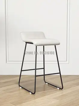 Скандинавски бар стол модерен обикновен стол с висока прическа домакински бар стол бар стол с желязна облегалка стол за рецепцията бар стол