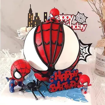 Супер-Герой, spider-Man, Тема, Украса на Торта За Рожден Ден За Момче, Хартия, Топперы За Тортата С 