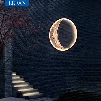 Съвременно верандата отвън, led, с монтиран на стената лампа, уличен водоустойчив озеленяване, с монтиран на стената лампа, градинска лампа, вила под формата на луната, Алуминиеви стенни аплици
