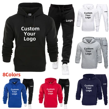 Създаване на вашия лого, мъжки и дамски hoody + панталони, комплект качулки, Всекидневни пуловер, комплект блузи, спортни облекла за бягане
