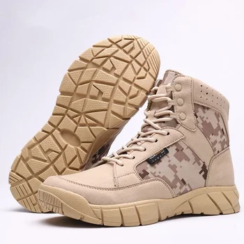 Тактически обувки, мъжки улични нескользящие туристически обувки, Пролет-лято, дишащи пустинни военни обувки, армейските фенове, обувки за бойна подготовка