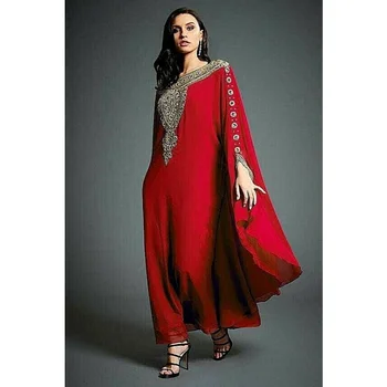 Тъмно бордовое мароканско дубайское рокля-кафтан Farasha Абая, много модно дълга в европейските и американските модни тенденции