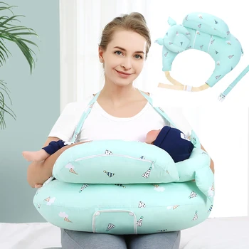 Удобна възглавница за кърмене със защитата на талията бременна и подкрепа от страна на съня на новороденото