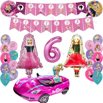 Украса за Парти в чест на рождения Ден на Принцеси за момичета, Банер с въздушно топка, на Фона на торти, Празнични аксесоари За Детската душа