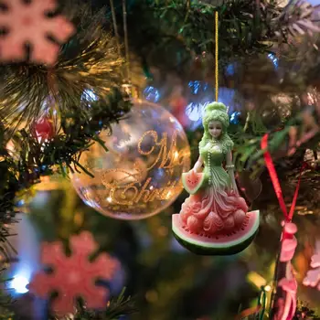 Украса на коледната елха във формата на диня Празнична рокля под формата на диня окачване принцеса Трайно Коледна украса за удобно захващане