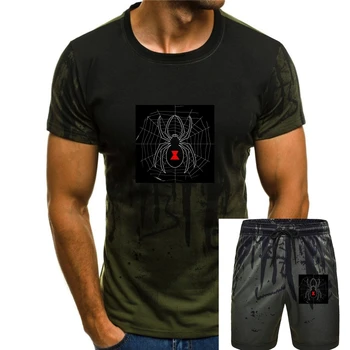Черна вдовица-паяк в паяжината, Дамски новост, популярна тениска без етикети